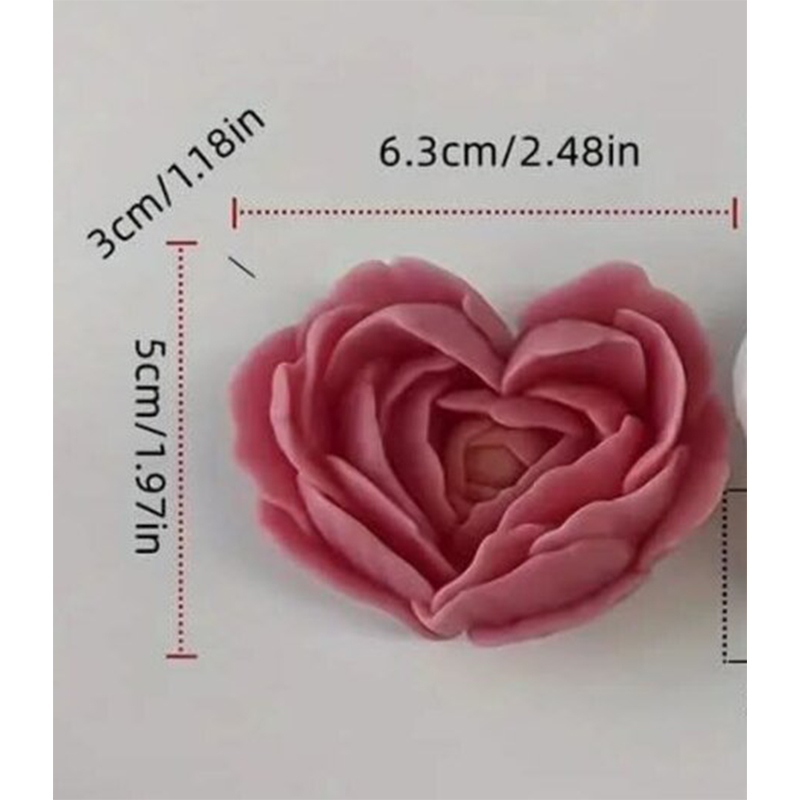 Picture of Love shape Peony Flower Candle-1pc/Elegant love Floral Design candle -1pc