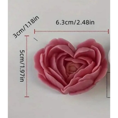 Picture of Love shape Peony Flower Candle-1pc/Elegant love Floral Design candle -1pc