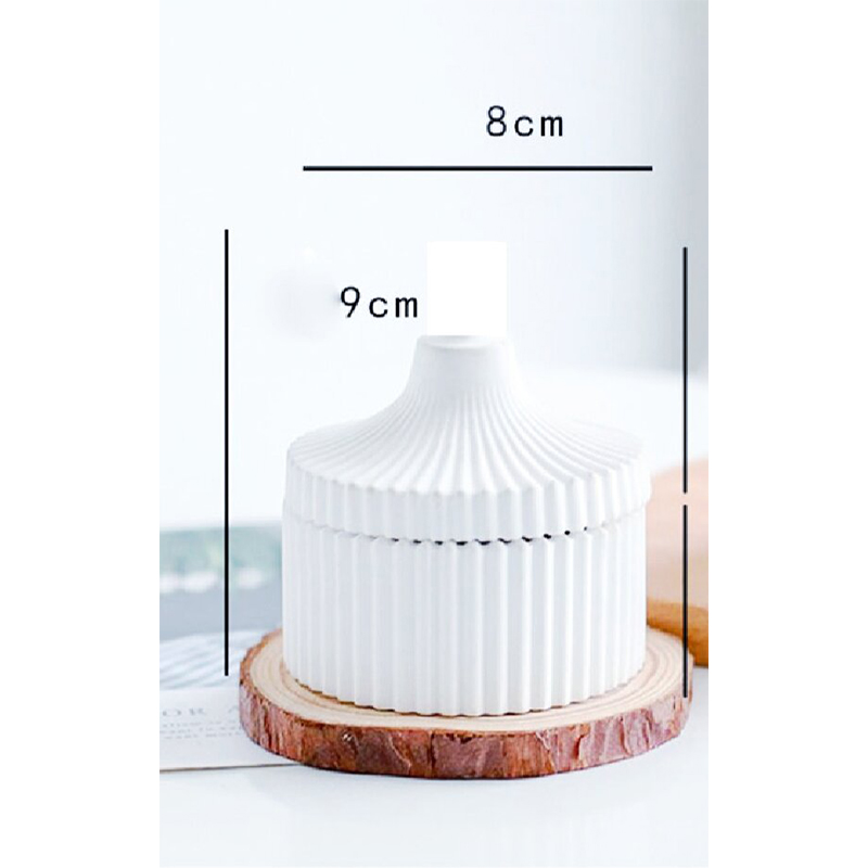 Picture of Home Decor Round shape concrete jwellery box-White