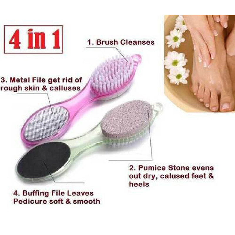 Picture of 4 in 1 Foot Pedicure Brush with Pumice Stone-Multicolor