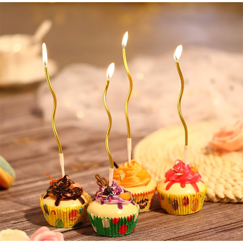 Picture of Pastel Long Spiral Candles with Stand- Pack of 6-Pastel