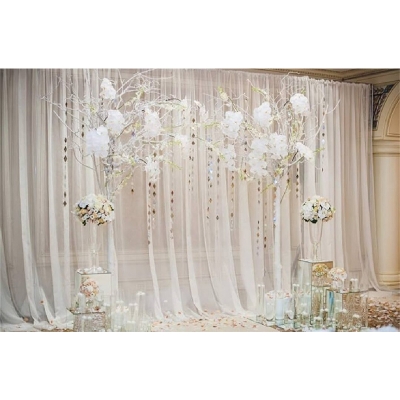 Picture of White Tissue Fabrics For Birthday, Wedding and Party Decoration-White