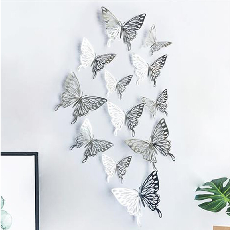 Picture of 3D Butterfly Wall Stickers, Pack of 12, for Home Decor, Various Sizes