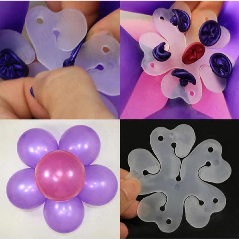 Picture of 3pcs premium Flower Balloon Clip Flower Balloon Clips for balloons-White
