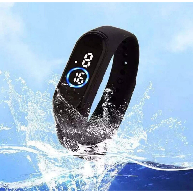 Picture of Sport LED Digital Watch Men Sport Watches Silicone Electronic Watch-Black