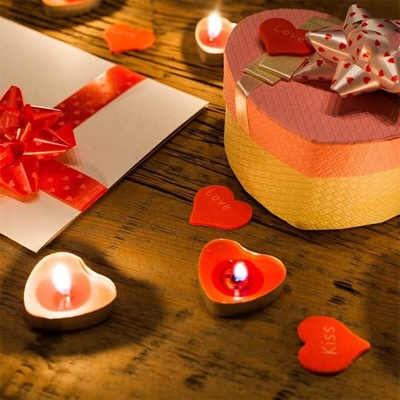 Picture of Love candle-10pc-Red