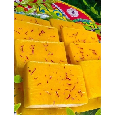 Picture of Hand Made Real Saffron Goat Milk Bar Soap -90g-Beauty soap-gold