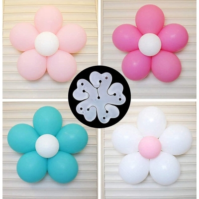 Picture of 5pcs Flower Balloon Clip/Flower Balloon Clips Birthday Party/balloon clips-White