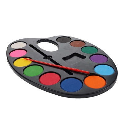 Picture of Artist Palette Water Colour Set of 12 Color +1Paint Brush set big size-Black