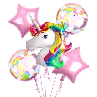 Picture of Unicorn foil balloon set/Unicorn Theme foil/air/Helium Balloons for girls boys/kids birthday Birthday Party Decorations-White
