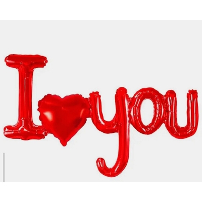 Picture of I Love You Letter Helium Gas Foil Balloon Wedding Anniversary Party Valentine's Day Decoration Happy Birthday Decoration-Red
