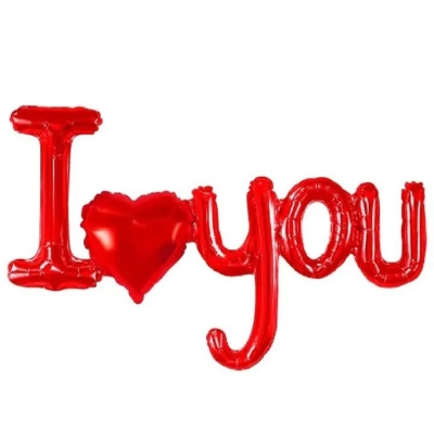 Picture of I Love You Letter Helium Gas Foil Balloon Wedding Anniversary Party Valentine's Day Decoration Happy Birthday Decoration-Red
