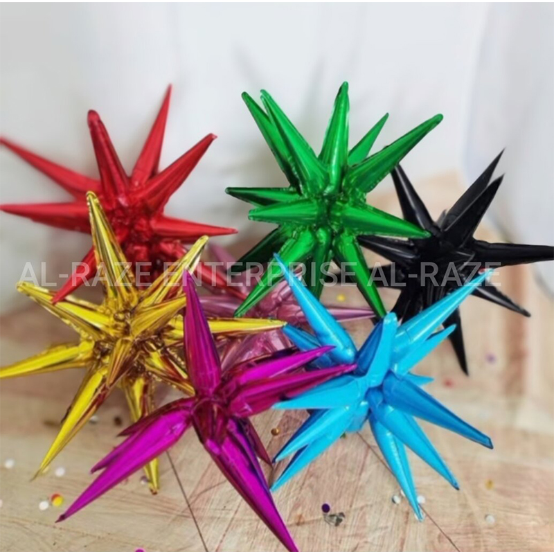 Picture of Pear Star Balloon-2pcs/ Creative Birthday Wedding Starburst Balloons Party Decoration Aluminum Foil Balloons-2pcs-Multicolor