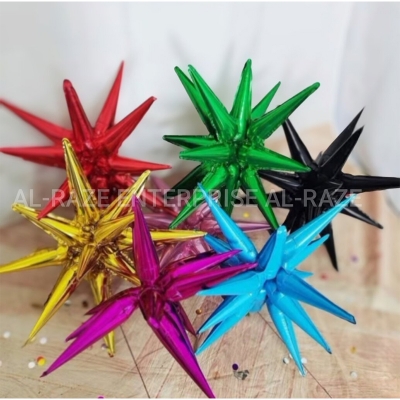 Picture of Pear Star Balloon-2pcs/ Creative Birthday Wedding Starburst Balloons Party Decoration Aluminum Foil Balloons-2pcs-Multicolor