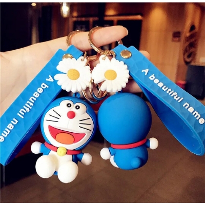 Picture of Doreamon keychain/Anime Cartoon Doraemon Keychain Cute Car Key Ring Small Doll Pendant Backpack Gifts for Friends-Blue