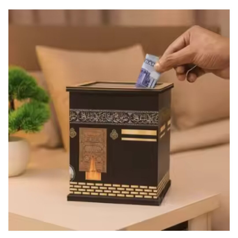 Picture of Umrah Saving Box - Wooden Umrah Saving Box - 290 Days Savings Plan - Islamic Halal Money Jar for Hajj & Umrah - Daily Pilgrimage Savings Tracker - Gift for Muslims Money Saving Box-Multicolor