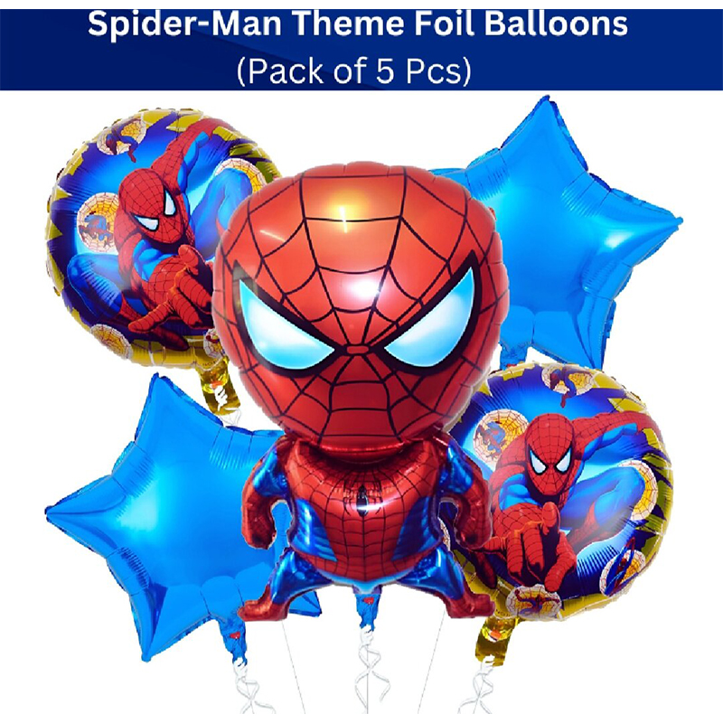 Picture of Character Foil Balloon Set for Party Decorations –Hello Kitty, Cocomelon, Boss Baby, Unicorn, Frozen, Jungle, Car & Spider-Man, Baby Boy & Girl Themes – Perfect for Kids’ Birthday Parties and Events – Pack of 5 pcs