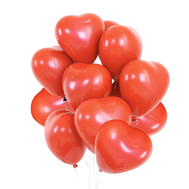 Picture of Heart Shape Love Balloon - 10Pieces-Red