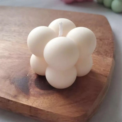 Picture of Mini bubble candle-2pc/Small Candle Mini Cube Bubble Shaped Wax Candles Aromatherapy for Home Bedroom Wedding-2pcs-Multicolor