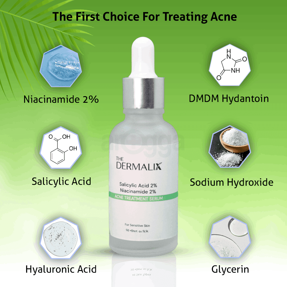 Picture of The Dermalix Salicylic Acid 2% + Niacinamide 2% Acne Treatment Serum 30ml