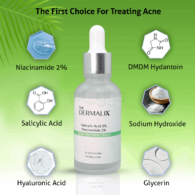 Picture of The Dermalix Salicylic Acid 2% + Niacinamide 2% Acne Treatment Serum 30ml