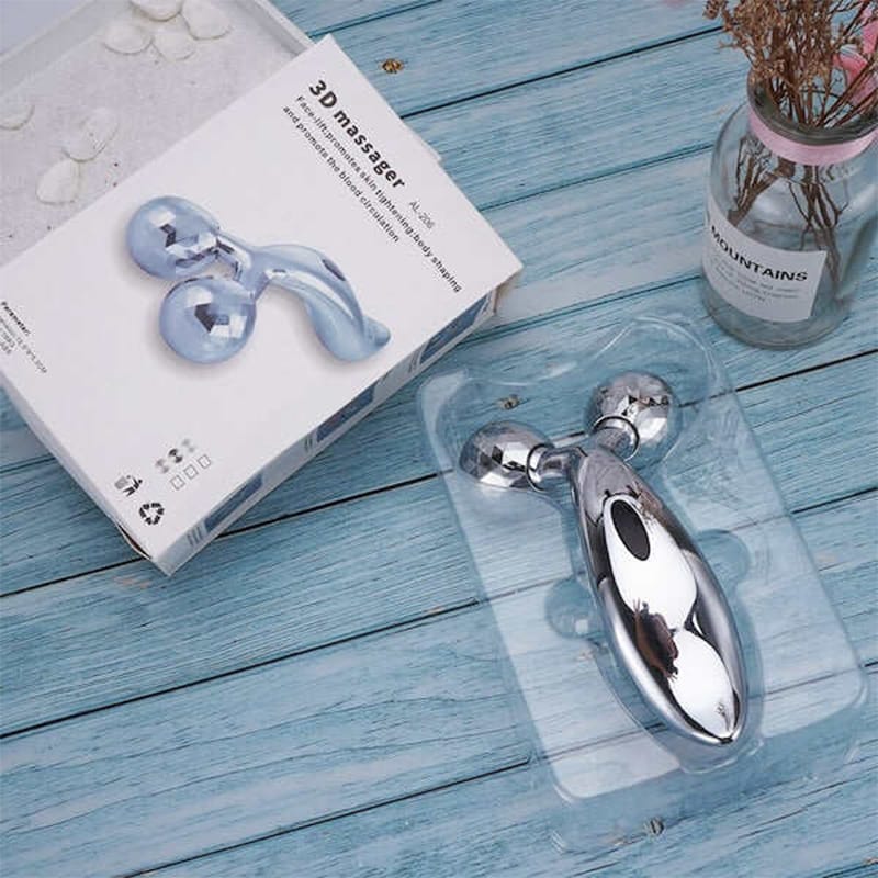Picture of 3D Massage Skin Roller | Face Lift Beauty Tool | Anti Wrinkle Skin Tightening Roller | Portable Face Massager | Eye Dark Circle Remover | Small Handheld Beauty Device | Home Skin Care Tool | Best Price in Bangladesh