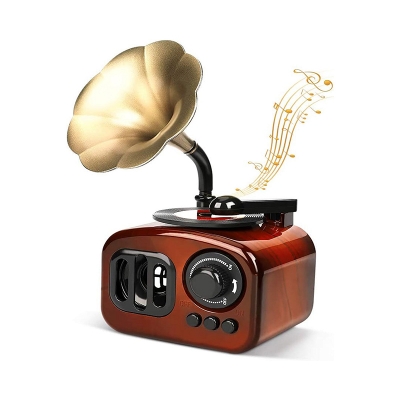 Picture of Gramophone Shaped Classic Vintage Music Box | Retro Style Decorative Music Box | Antique Gramophone Design Gift Item | Perfect for Home Decor, Collectors & Music Lovers | Elegant Showpiece with Melodious Tune | Timeless Classic for Living Room Decor