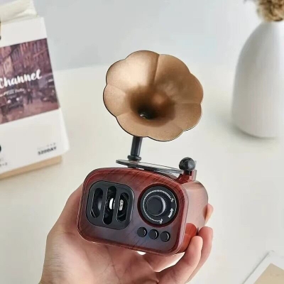 Picture of Gramophone Shaped Classic Vintage Music Box | Retro Style Decorative Music Box | Antique Gramophone Design Gift Item | Perfect for Home Decor, Collectors & Music Lovers | Elegant Showpiece with Melodious Tune | Timeless Classic for Living Room Decor