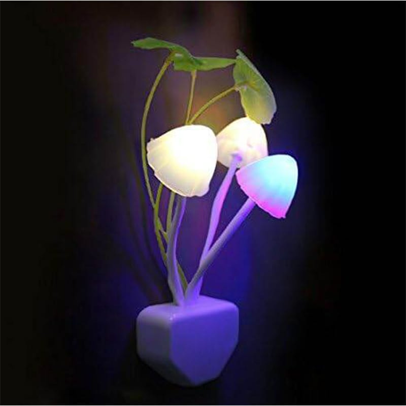 Picture of LED Mushroom Night Light | Multi-Color Decorative Lamp | Auto Sensor Plug-in Night Lamp for Bedroom, Kids Room & Home Décor | Energy Saving Soft Light | Cute Mushroom Shape | Best Night Lamp for Gift & Home-Multi-color
