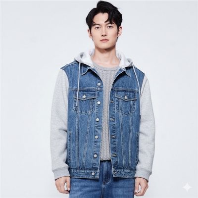 Picture of Trendy Denim Hoodie Jacket for Men | Stylish Blue Jean Jacket with Hood | Comfortable & Soft Fabric | Perfect for Winter, Casual & Biker Look | Fashionable Streetwear for Men | Durable, Warm & Modern Design | Best Price on Daraz.com.bd | Everyday Style