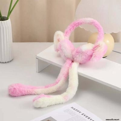 Picture of Colorful Plush Moving Rabbit Ear Muffs for Men, Women & Kids | Soft Warm Winter Ear Warmers | Cute Bunny Ear Design | Comfortable Home & Outdoor Use | Keep Ears Warm in Cold Weather | Popular Online Style-Multicolor