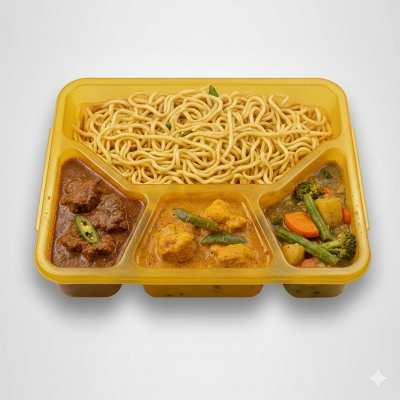 Picture of Plastic Lunch Box 4 Compartment – Food Grade BPA Free Lunch Storage Container | Safe & Durable Heat Resistant Plastic Lunch Box for School, Office & Travel | Leakproof Meal Prep Box Easy to Carry & Clean