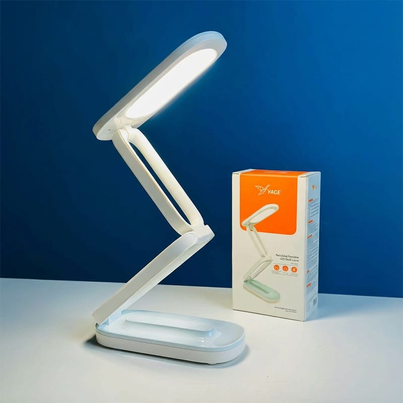 Picture of YAGE YG-T125 USB Rechargeable Table Lamp | Adjustable Folding LED Study Light | Eye-Care Technology | Long-Lasting Emergency Charger Light for Home & Office | Compact Portable Desk Lamp with Touch Sensor Dimming | Premium Build Quality
