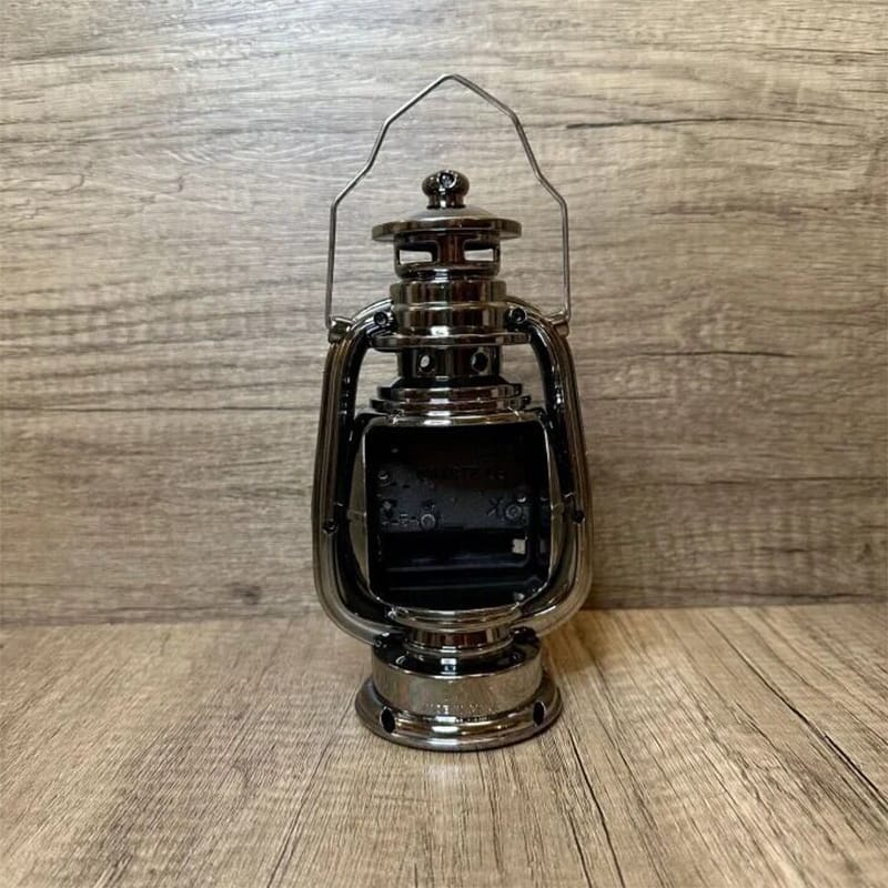 Picture of Antique Style Hurricane Lantern Table Clock | Decorative Metal Lantern Clock for Mantel & Office | Retro Kerosene Lamp Aesthetic | Farmhouse Shelf Decor | Unique Housewarming Gift | Bronze Finish Desktop Timepiece | Nostalgic Interior Accent-Multicolor