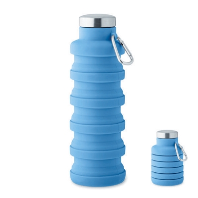 Picture of 500ml Outdoor Retractable Water Bottle Portable Collapsible Silicone Sports Cup – Leakproof Foldable Travel Water Bottle, Lightweight BPA-Free Silica Gel Cup for Hiking, Camping, Gym, Cycling & Daily Outdoor Activities-Multicolor