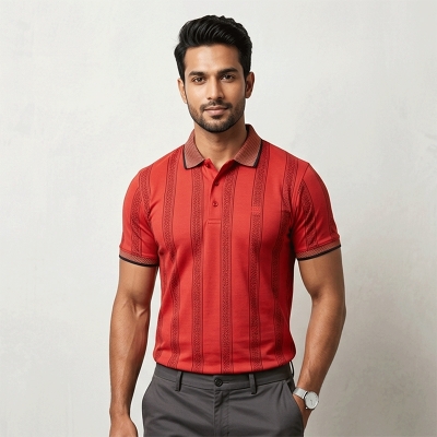 Picture of Red Orange Polo Shirt for Men – Premium Cotton Casual Polo T-Shirt, Stylish Slim Fit Short Sleeve Polo, Breathable Summer Fashion Tee, Classic Collar Button Polo Shirt for Daily Wear, Office Casual, Sports & Outdoor Comfortable Mens Polo Shirt-Multicolor