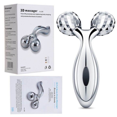 Picture of 3D Massager Y Shaped Massage Roller Face & Body-Silver - 4D