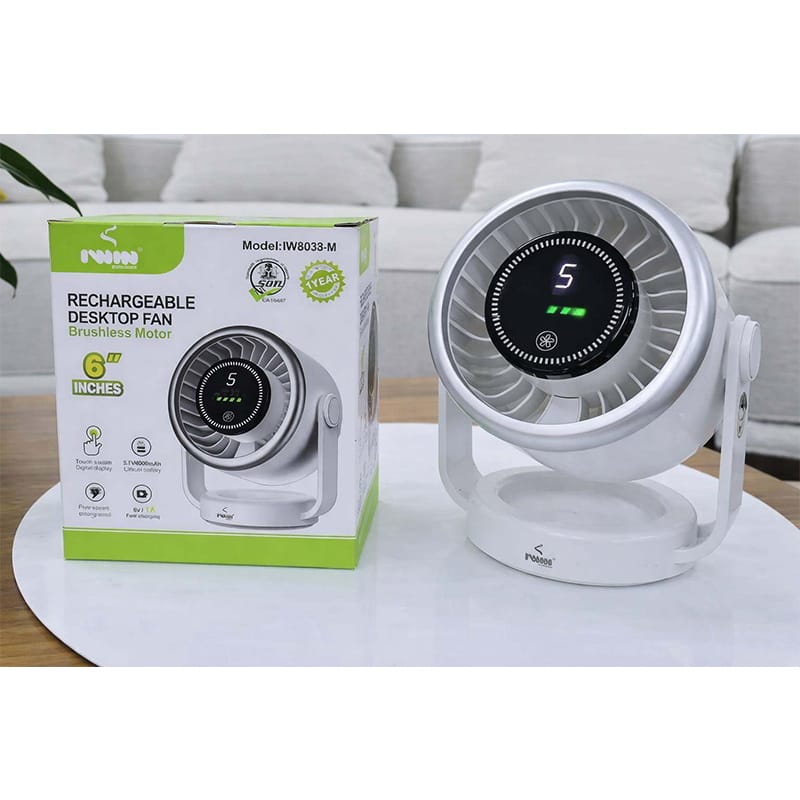 Picture of High-Speed Turbo Desk Fan – Portable Electric Table Fan with Whisper-Quiet Technology – Heavy Duty Cooling Air Circulator for Bedroom & Office – Compact & Powerful Personal Fan