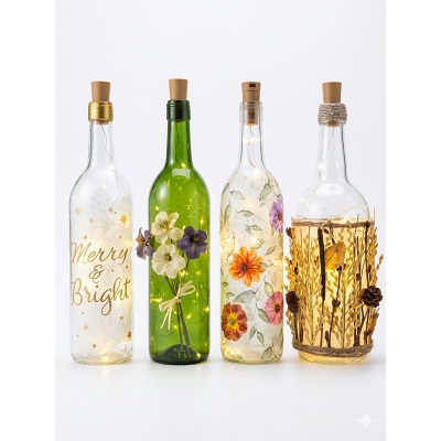 Picture of Elegant bottle light indoor decoration with warm LED glow, perfect for bedrooms, living rooms, and cozy spaces | Stylish, energy-efficient, and ideal for modern home decor or gifting.