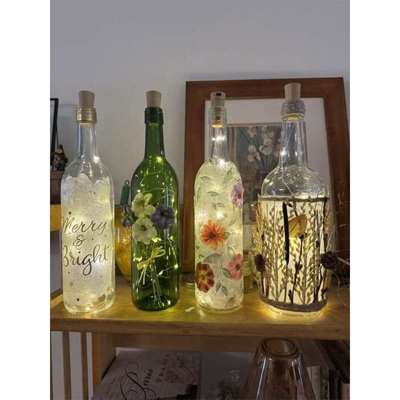 Picture of Elegant bottle light indoor decoration with warm LED glow, perfect for bedrooms, living rooms, and cozy spaces | Stylish, energy-efficient, and ideal for modern home decor or gifting.