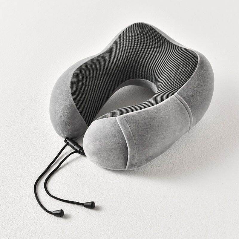 Picture of U Shaped Memory Foam Neck Pillow | Soft Travel Pillow with Massage Support | Ergonomic Neck Cushion for Car Flight Bus | Portable Comfortable Head Rest | Pressure Relief Cervical Support Pillow