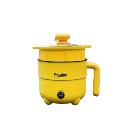 Picture of Prestige Multipurpose Cooker 2.0L with Steamer | Free Spoon & Pot Included | Compact Electric Cooker for Rice, Soup, Noodles | Fast Cooking | Energy Efficient | Ideal for Home, Office & Travel-Multicolor