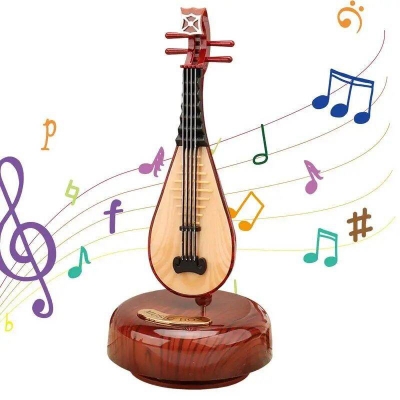 Picture of Rotating Music Box Musical Instrument Crafts Miniature Cello Violin Model Creative Mini Box Base No Battery Required