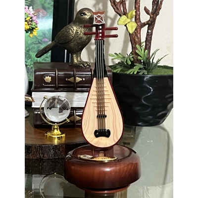 Picture of Rotating Music Box Musical Instrument Crafts Miniature Cello Violin Model Creative Mini Box Base No Battery Required
