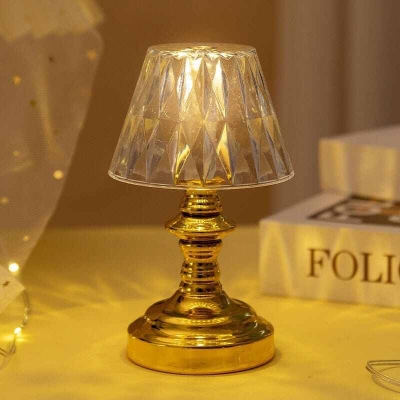 Picture of The Decor Affair Crystal Embellished Table Lamp | Multicolor Decorative Night Light | Stylish Small Desk Lamp for Bedroom Living Room Home Decor | Elegant Crystal Design Bedside Lamp | Unique Decorative Lighting Gift Item for Home Office Decoration-Multicolor