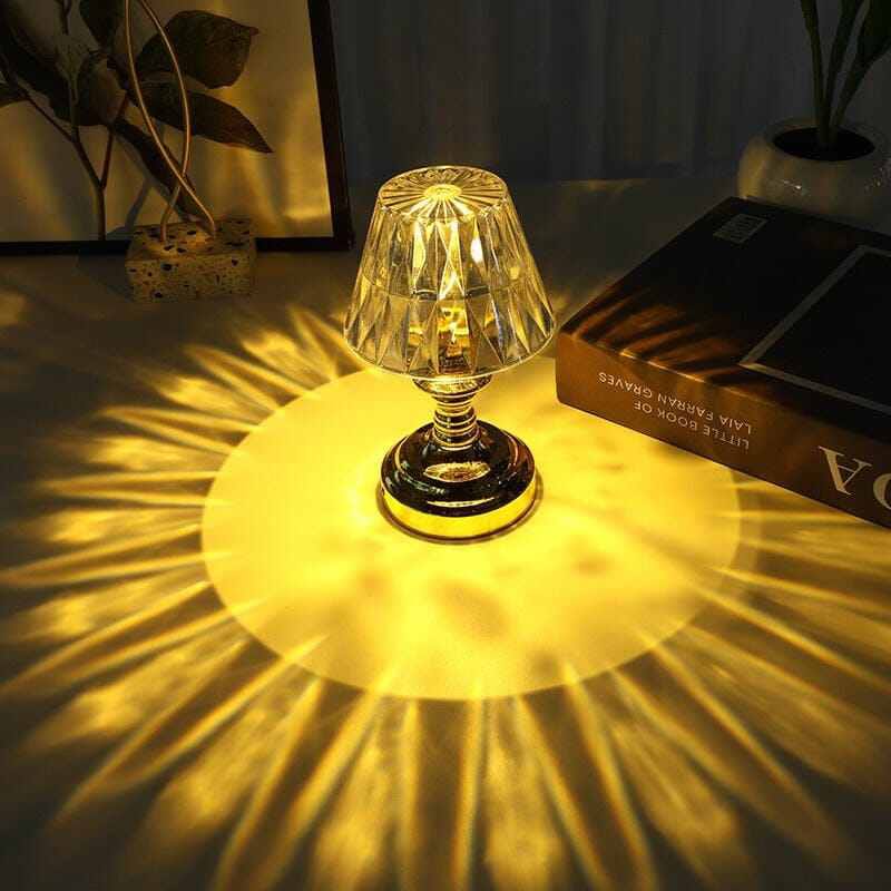 Picture of The Decor Affair Crystal Embellished Table Lamp | Multicolor Decorative Night Light | Stylish Small Desk Lamp for Bedroom Living Room Home Decor | Elegant Crystal Design Bedside Lamp | Unique Decorative Lighting Gift Item for Home Office Decoration-Multicolor