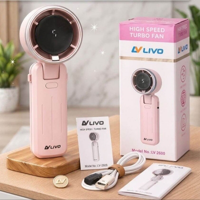 Picture of Original one star Mini Turbo Hand Fan | High Speed Portable Cooling Fan | Long Time Battery Backup Rechargeable Fan | Powerful Airflow Handheld Fan | Compact Summer Cooling Device | USB Rechargeable Mini Fan for Travel Office Home Outdoor Use