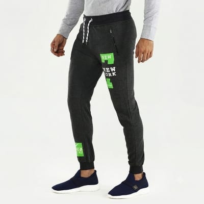Picture of Deep Grey Joggers for Men | Premium Cotton Blend Track Pants | Slim Fit Casual Sweatpants | Comfortable Stretch Waist | Gym Wear | Running Trousers | Everyday Activewear | Stylish Sports Joggers for Men-Deep Gray(Int:32)