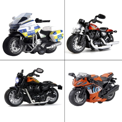 Picture of Police Motorcycle Toy for Kids - Latte Chopper & Sports Motorbike with Music & LED Lighting, Diecast Friction Powered Vehicle Play Set, Ideal Birthday Gift for Boys and Girls