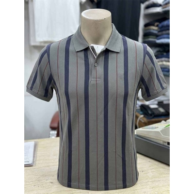 Picture of Contrast Polo Shirt for Men – Stylish Two-Tone Short Sleeve Casual Polo, Slim Fit Golf & Everyday Wear Shirt-Dark Gray(Int:XL)